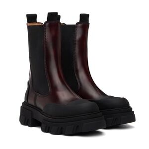 Ganni Cleated Mid Calf Chelsea Boots